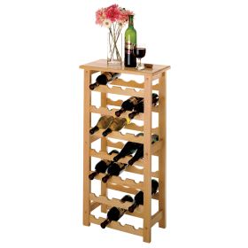 Wood Napa 28-Bottle Compact Sized Wine Rack, Natural Finish