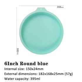 6 inch 8 inch rainbow cake baking pan (Option: Blue-6inch-Round)