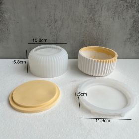 Silicone Mold For Large Round Candle Cup With Lid (Option: Strip mold)