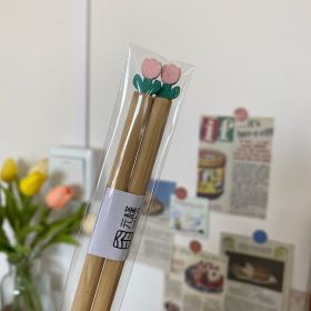 New Tulip Japanese Lovely Household Chopsticks (Option: Pink-1pair)