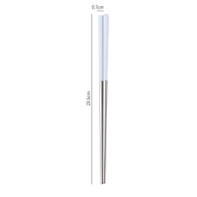 Stainless Steel Non-slip Anti-fungal Chopsticks For Home Use (Option: White Silver)