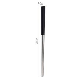 Stainless Steel Non-slip Anti-fungal Chopsticks For Home Use (Option: Black Silver)