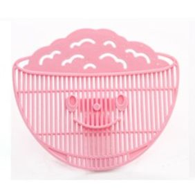 Creative Smiley Face Clip-on Rice Washing Water Drainer Melon (Color: Pink)