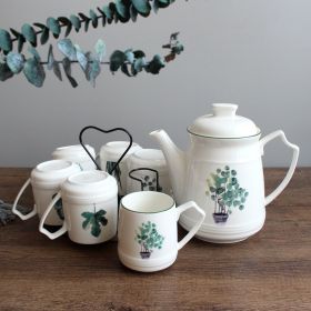 Nordic Green Plant Ceramic Kettle Set (Option: Style3)