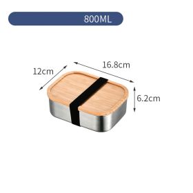 304Stainless Steel Preservation Box Heart Shaped (Option: Wood cover 800ml)