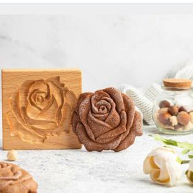 Portable Home Wooden Gingerbread Cookie Mold DIY (Option: Rose)