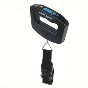 GOXAWEE 110lb/50kg Digital Handheld Luggage Hanging Baggage Scale With Backlight LCD Display (Items: With Strap-Black B)