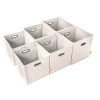 AFJE1001BLUE-3SZ Jiaessentials Blue Closet Organizers Cube Bins 3 Size 6pcs.