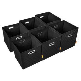 AFJE1001BLUE-3SZ Jiaessentials Blue Closet Organizers Cube Bins 3 Size 6pcs. (Color: Black)