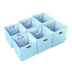 AFJE1001BLUE-3SZ Jiaessentials Blue Closet Organizers Cube Bins 3 Size 6pcs. (Color: Blue)