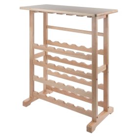 Wood Vinny 24-Bottle Wine Rack, Espresso, Espresso Finish (Color: Natural)