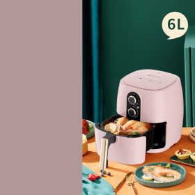 Household Intelligent Multi-function Oil-free Large-capacity Air Fryer (Option: Pink-6L-CN)