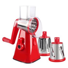 Multi-functional Vegetable Cutter Hand Drum Vegetable Cutter Slicer (Color: Red)