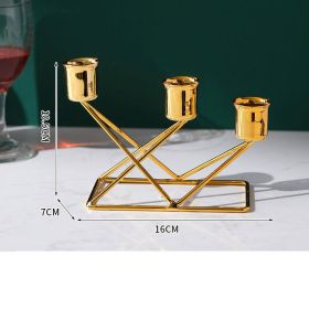 Candlelight Dinner Props Iron Art Candle Holder Ornaments Household (Option: Plating3 candle holder)