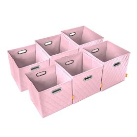 AFJE1001BLUE-3SZ Jiaessentials Blue Closet Organizers Cube Bins 3 Size 6pcs. (Color: Pink)