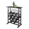 Wood Vinny 24-Bottle Wine Rack, Espresso, Espresso Finish