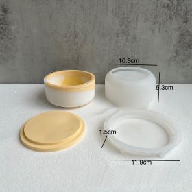 Silicone Mold For Large Round Candle Cup With Lid (Option: Circular mold)