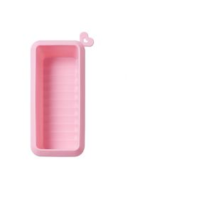 Silicone Rectangular Oven Household Baking Pan Bread Baking Mold (Color: Pink)