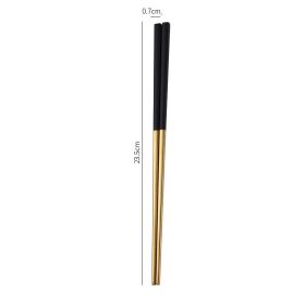 Stainless Steel Non-slip Anti-fungal Chopsticks For Home Use (Option: Black Gold)